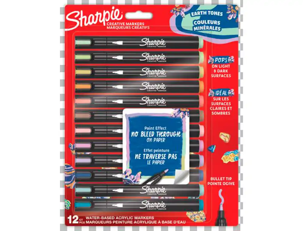 [173603] Rotulador sharpie acrilico earth tones blister de 12 unidades colores surtidos