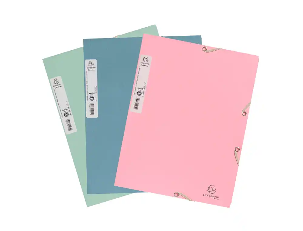 [173549] Carpeta exacompta autentik gomas carton reciclado tres solapas din a4+ pack de 6 colores surtidos