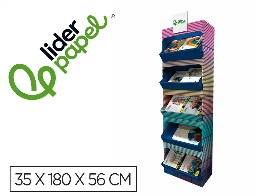 [173524] Bloc trabajos manuales liderpapel expositor de suelo carton con 160 unidades surtidas 35x180x56 cm