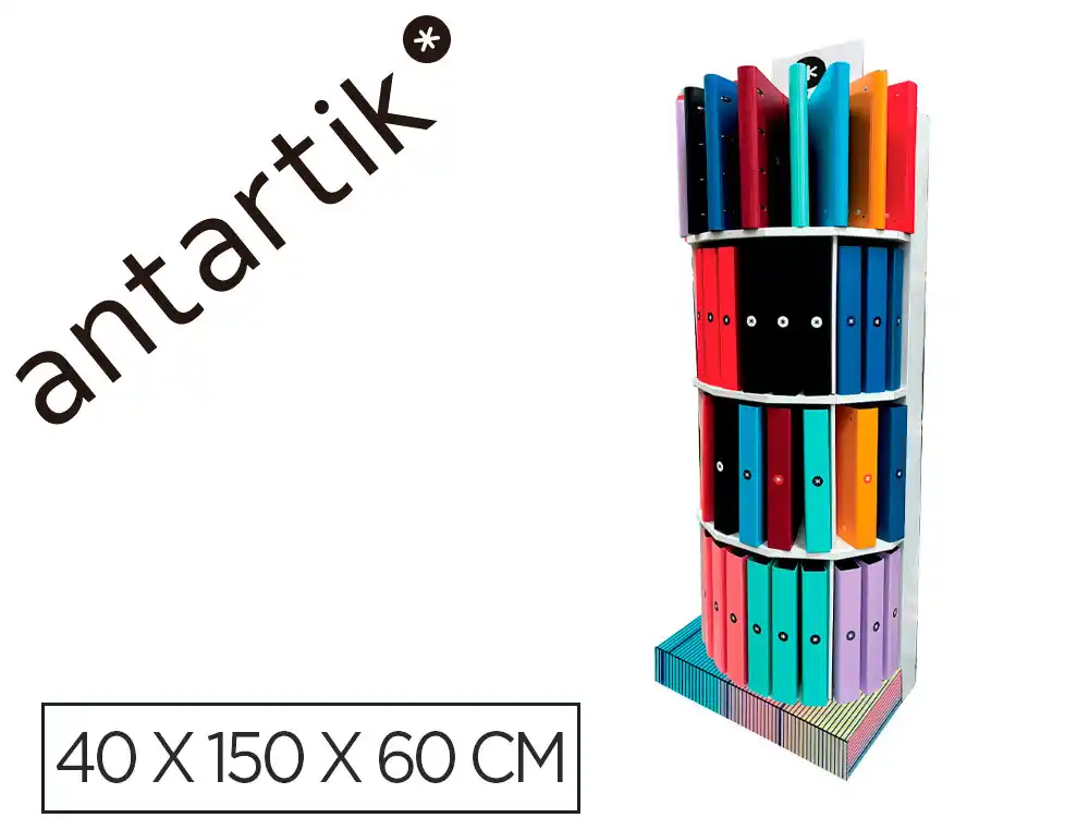 [173523] Carpeta antartik expositor de suelo carton con 80 unidades surtidas 40x150x60 cm