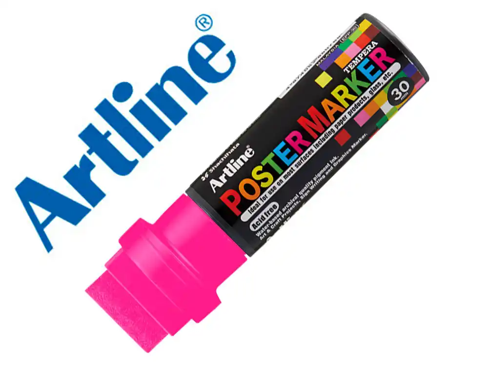 Rotulador artline poster marker epp-30 punta rectangular 30 mm color rosa fluor