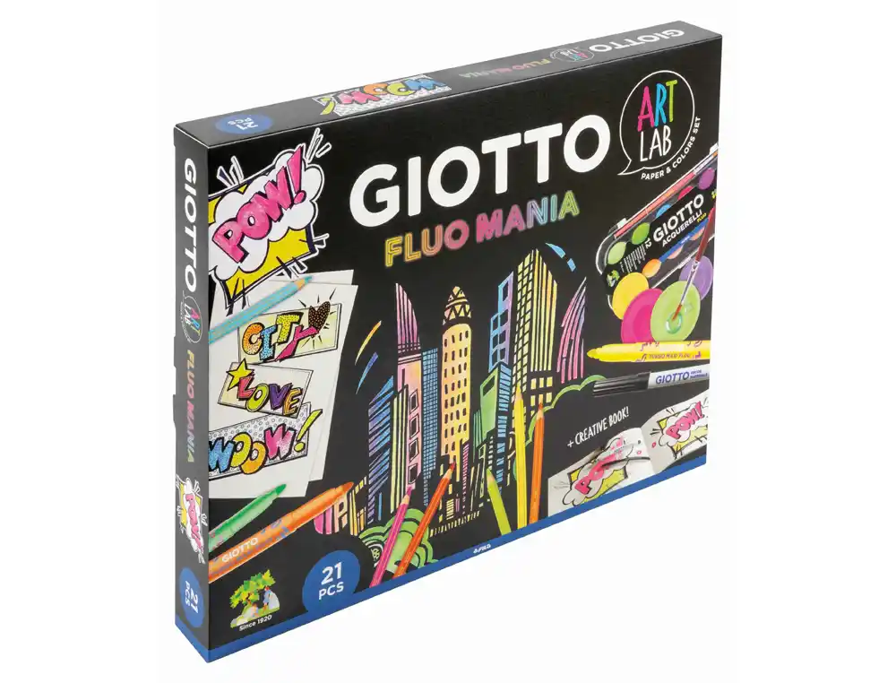 [173460] Set creativo giotto art lab fluo mania 21 piezas