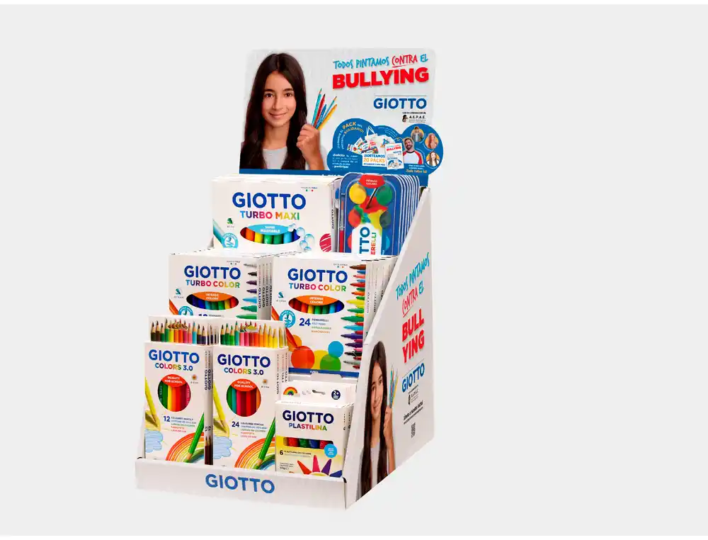 [173458] Expositor sobremesa giotto campaña todos pintamos contra el bullying 2025