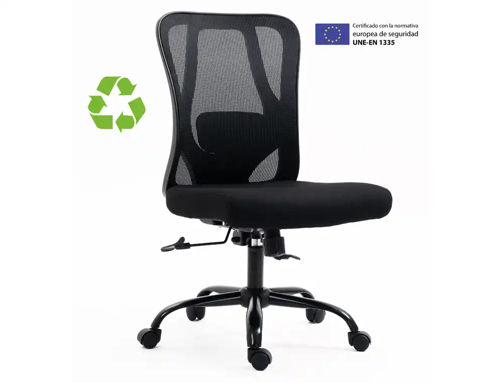 [173457] Silla de oficina archivo 2000 eiruga asiento tela respaldo malla regulable en altura mecanismo sincronizado negro