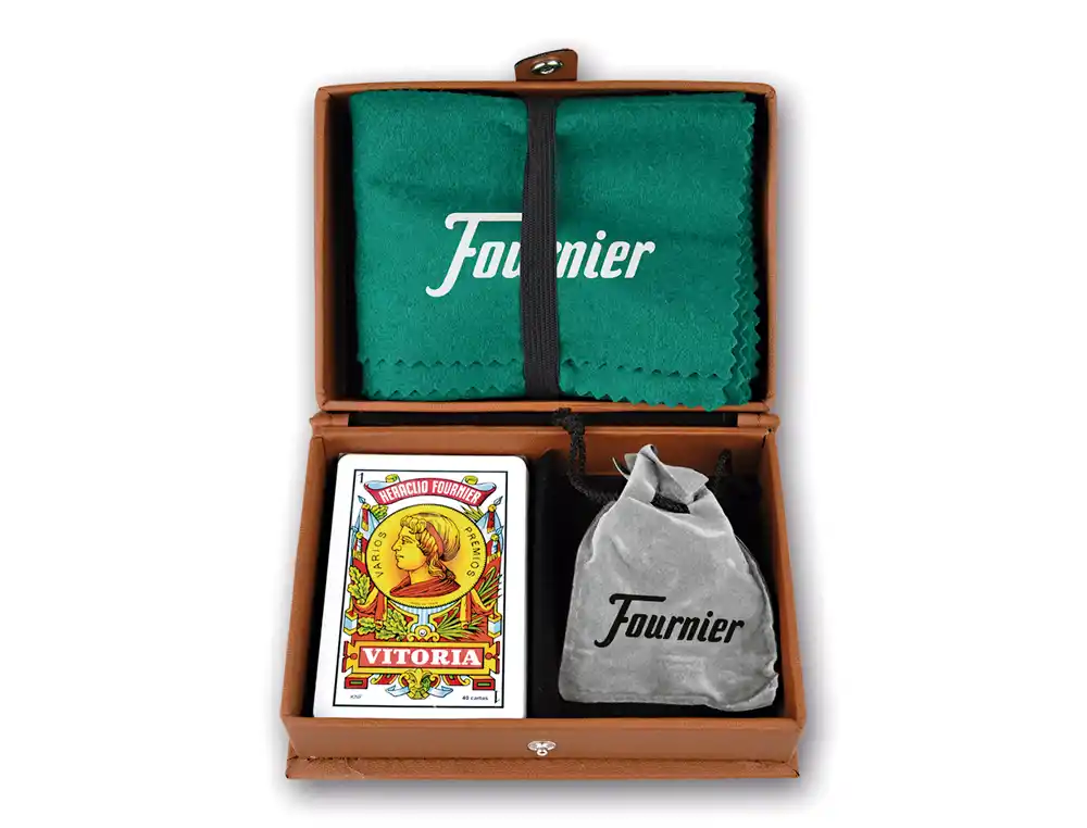 [173451] Juego cartas fournier mus doble en estuche polipiel + tapete