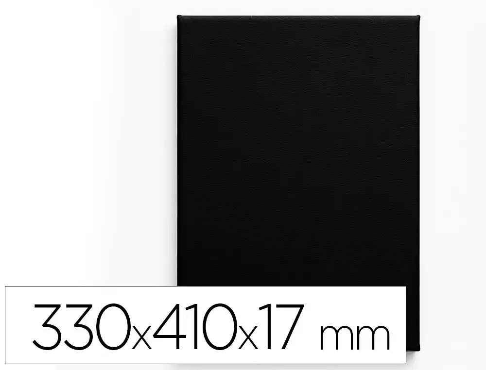 [173107] Bastidor negro liderpapel 6f lienzo grapado parte trasera algodon 100% 33x41 cm gramaje 320g/m2 certificado fsc
