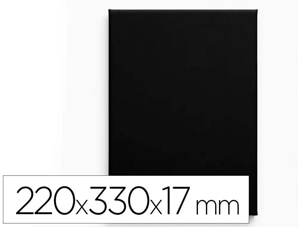 [173106] Bastidor negro liderpapel 4p lienzo grapado parte trasera algodon 100% 22x33 cm gramaje 320g/m2 certificado fsc