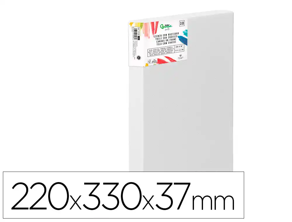 [173102] Bastidor 3d extragrueso liderpapel 4p grapado parte trasera algodon 100% 22x33 cm gramaje 380g/m2 certificado