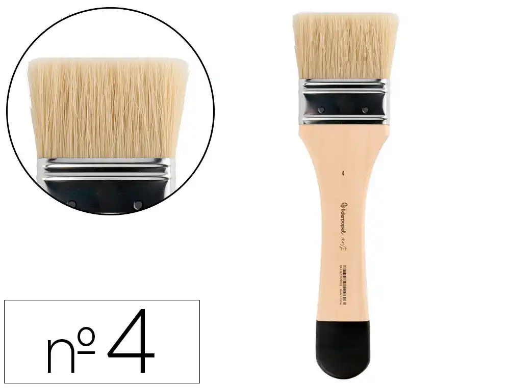 Brocha paletina plana liderpapel ancho 48 mm de pelo de cerda certificado fsc