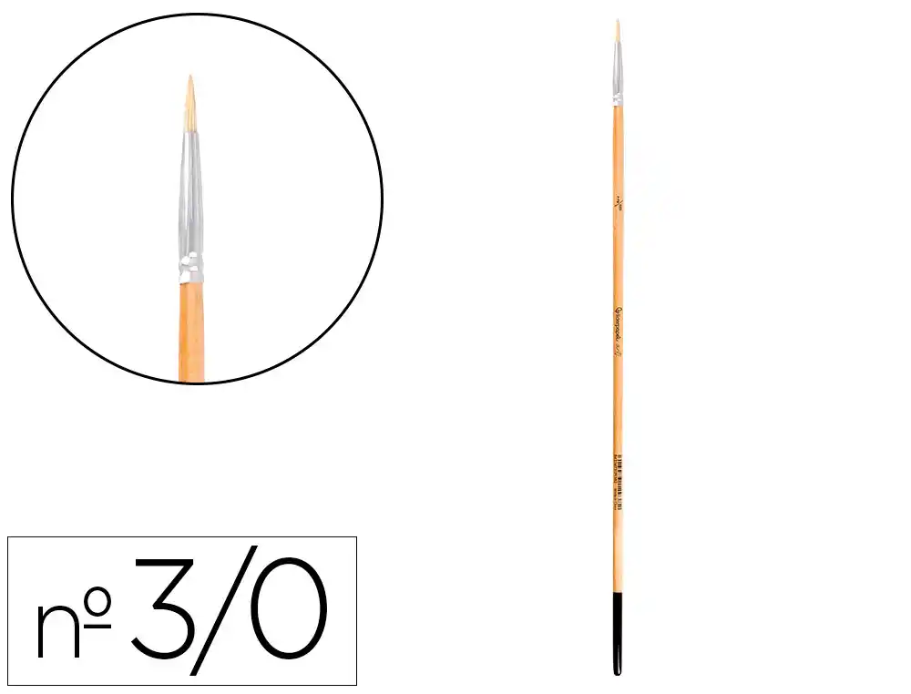 [173032] Pincel para pintura al oleo y acrilica liderpapel n 000 punta redonda de pelo de cerda certificado fsc