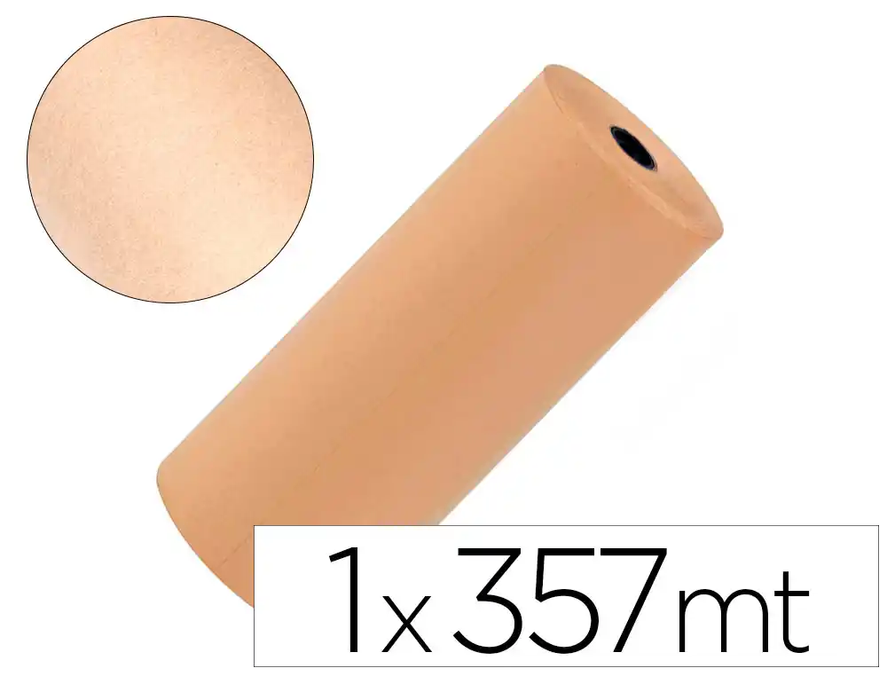 [172675] Papel kraft liderpapel marron bobina 1 m x 357 m especial para embalaje peso 25 kg