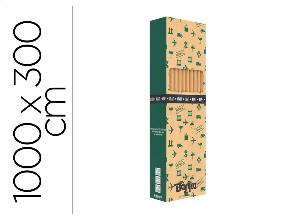 [172647] Papel de regalo basika kraft liso rollo ancho 100 cm longitud 3 m gramaje 50 g