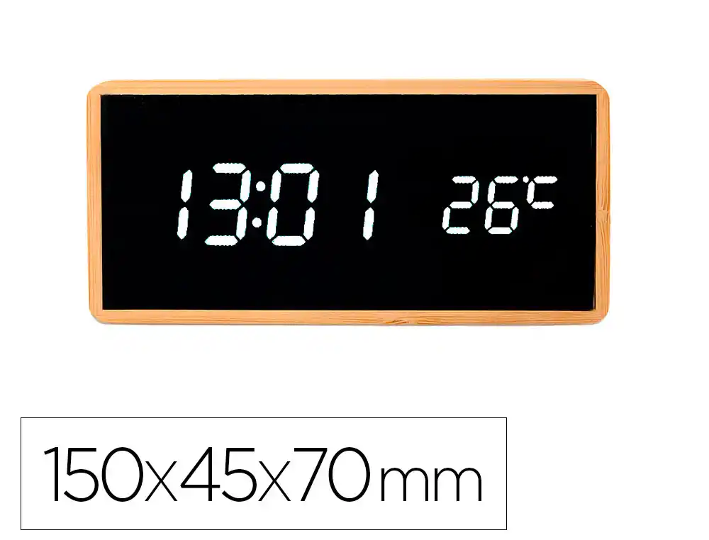 [172567] Reloj q-connect sobremesa digital con temperatura 150x45x70mm