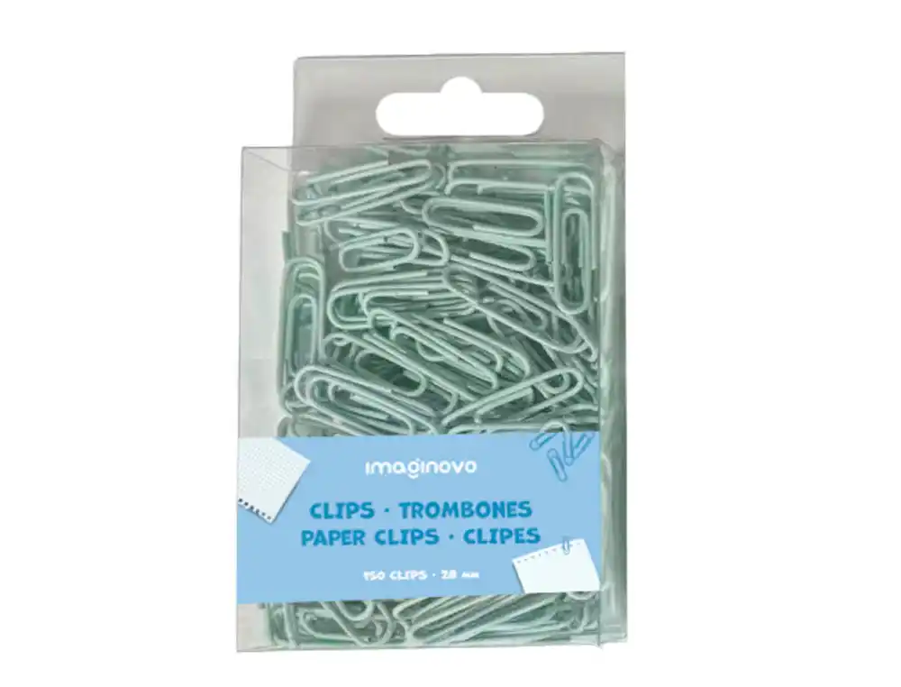 [172279] Clips imaginovo pastel 28 mm caja de 150 unidades azul