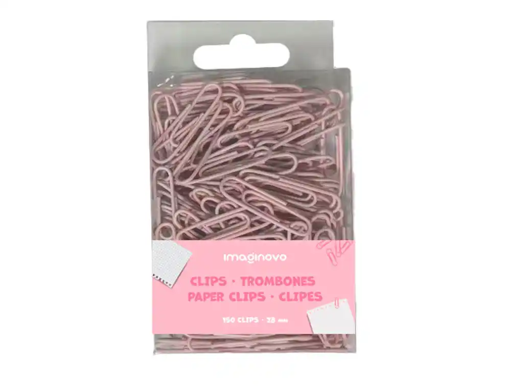 [172278] Clips imaginovo pastel 28 mm caja de 150 unidades rosa