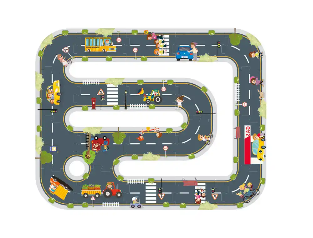[172046] Puzle infantil imaginovo madera ciudad de carretera +3 años 21 piezas 22x22x6,4cm