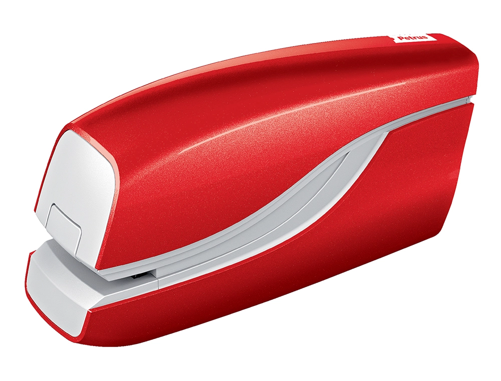 [171979] Grapadora petrus electrica e-310 contactless rojo metalizado capacidad 12 hojas usa grapas nº 10