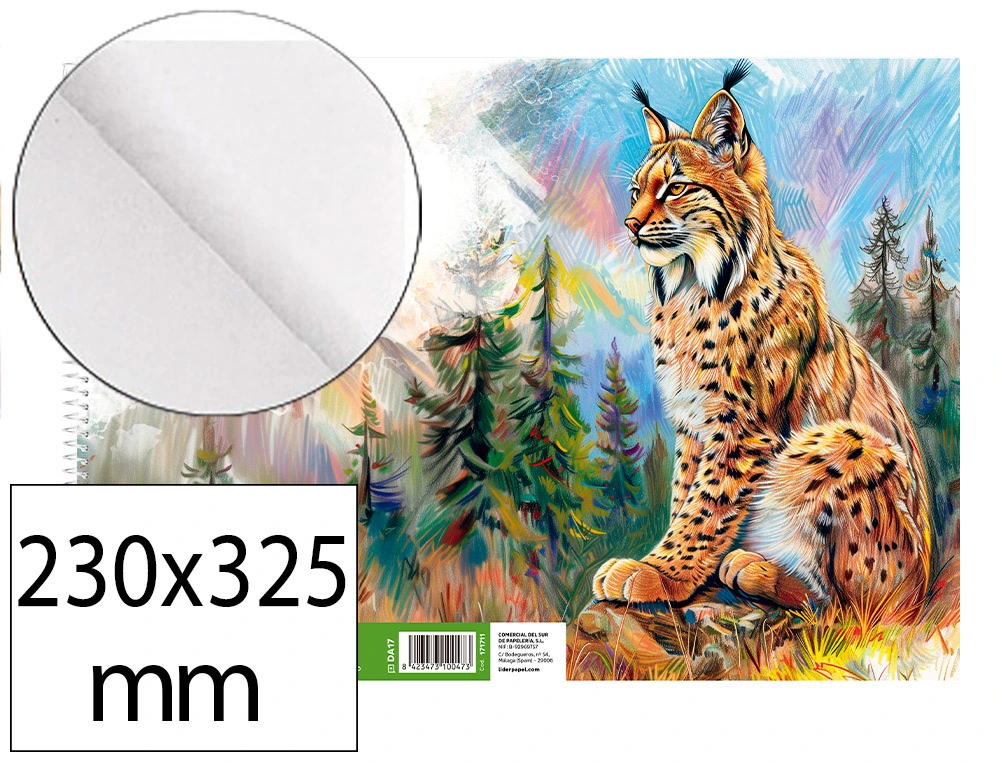 [171711] Bloc dibujo liderpapel artistico natura espiral 230x325mm 20 hojas 130g/m2 sin recuadro perforado