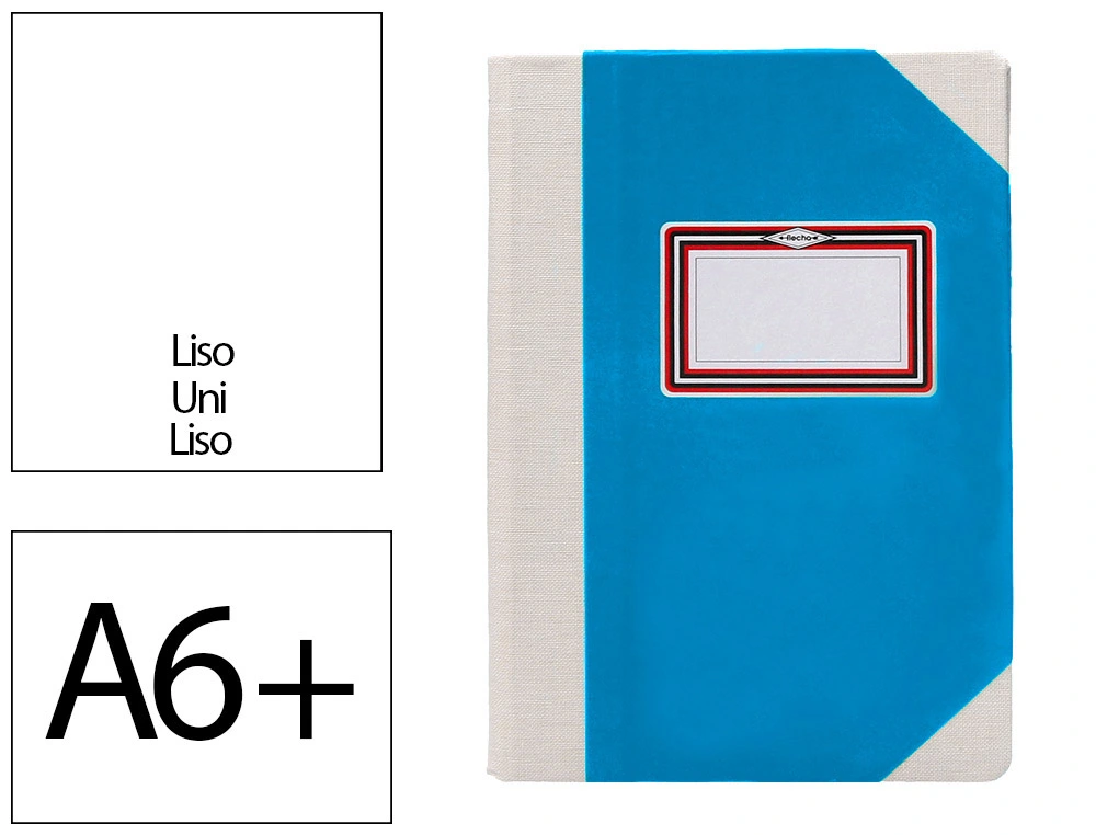 [171603] Libro cartone cosido fernandes flecha din a6+ liso 50 hojas 100 gr azul