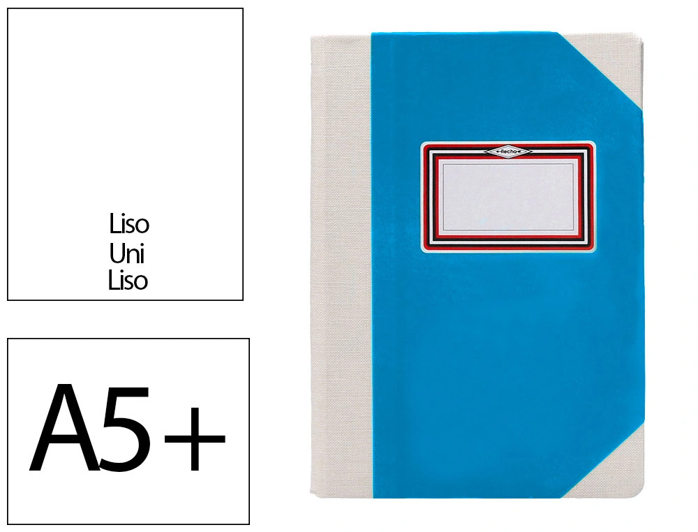 [171593] Libro cartone cosido fernandes flecha din a5+ liso 50 hojas 100 gr azul
