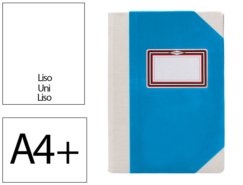 [171583] Libro cartone cosido fernandes flecha din a4+ liso 50 hojas 100 gr azul