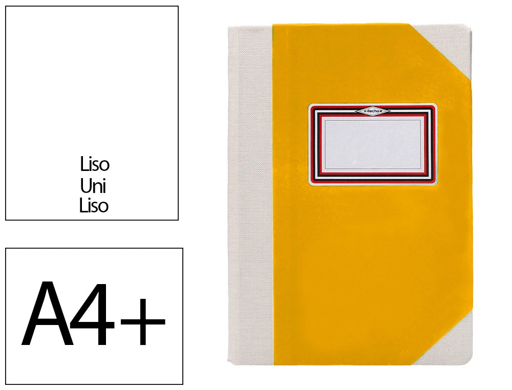 [171582] Libro cartone cosido fernandes flecha din a4+ liso 50 hojas 100 gr amarillo