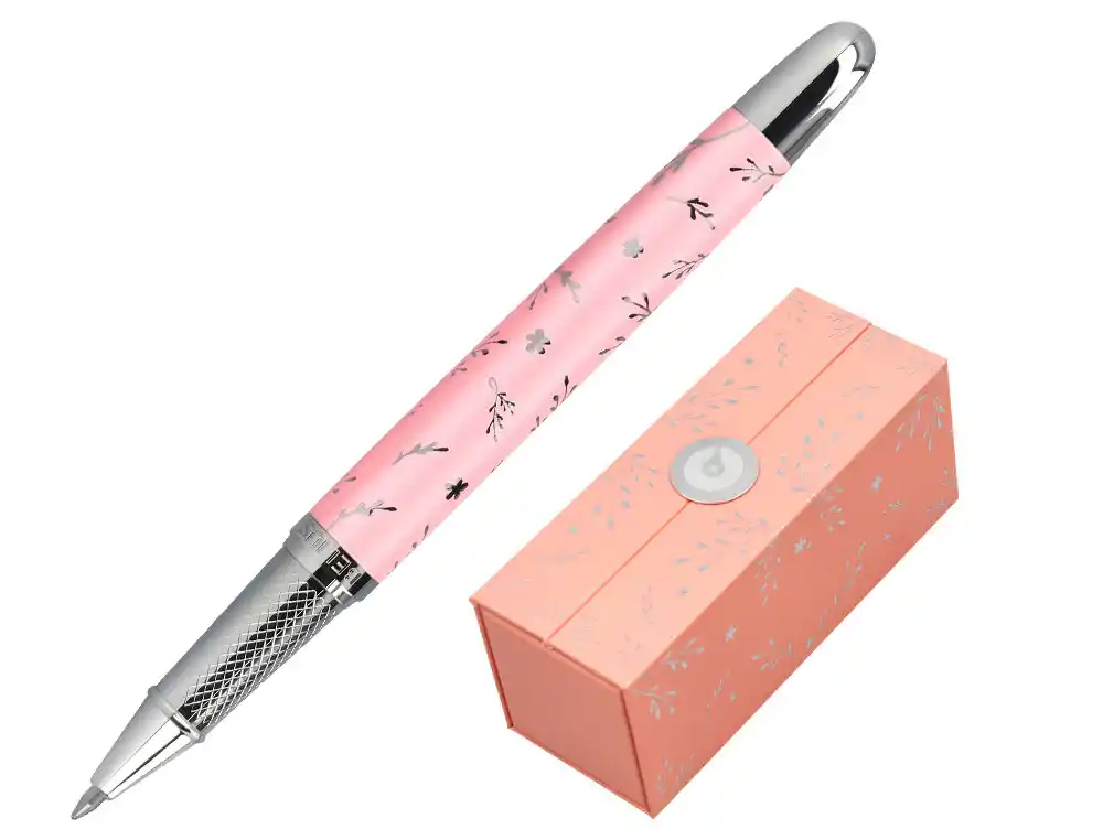 [171484] Roller belius bella aluminio color rosa diseño plateado relieve tinta color negro caja de diseño