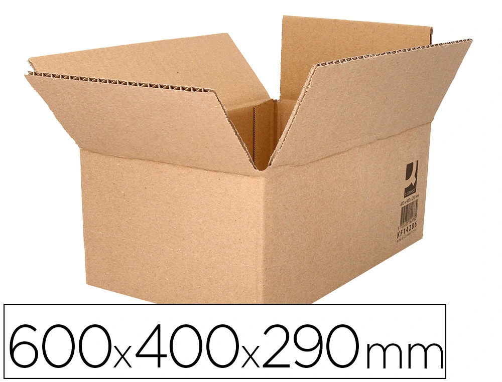 [171254] Caja para embalar q-connect americana ultra resistente carton reciclado canal doble 7mm color kraft 600x400x290 mm