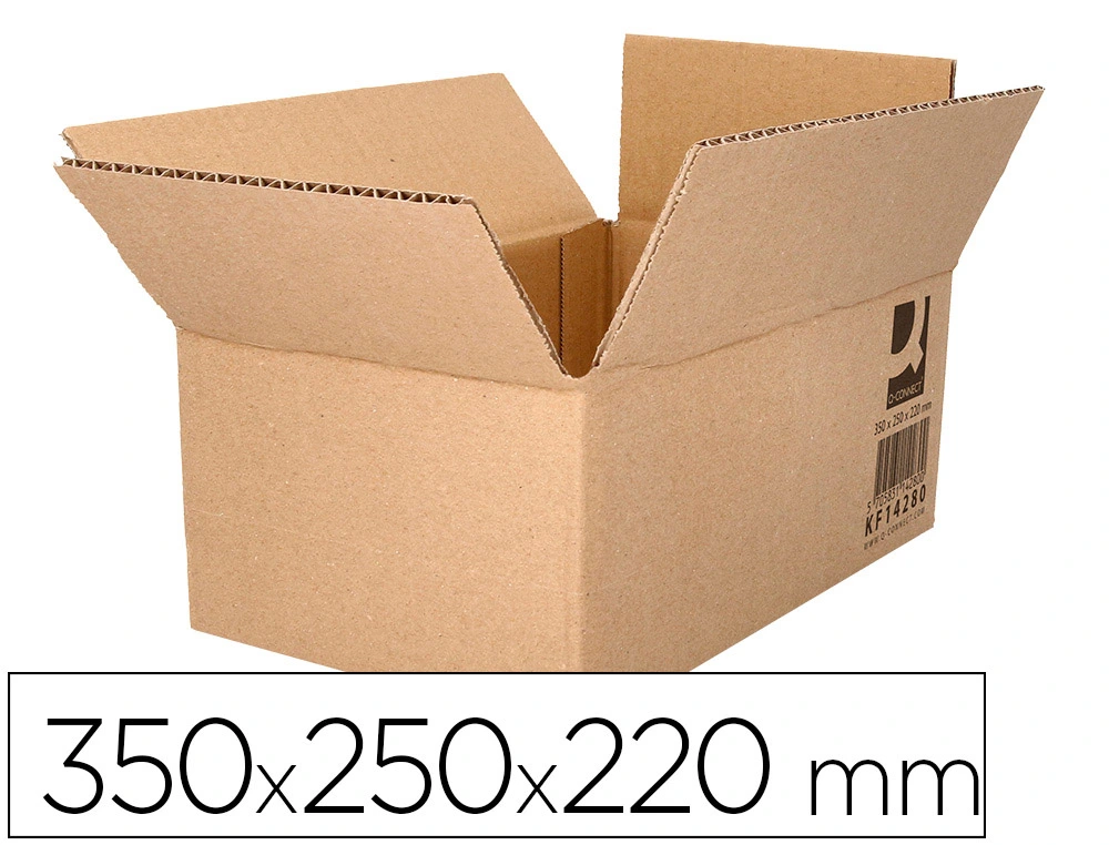 [171248] Caja para embalar q-connect americana carton reciclado canal simple 5 mm color kraft 350x250x220 mm