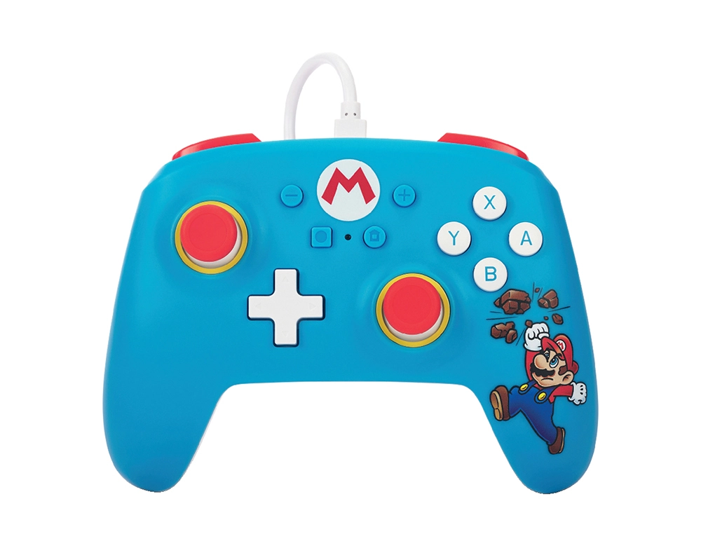 Mando power a con cable para para nintendo switch mario brick breaker