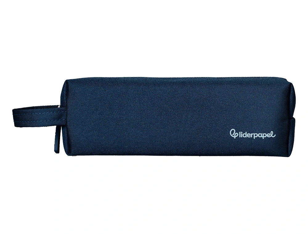 Estuche portatodo liderpapel classic rectangular con asa 210x70mm azul marino
