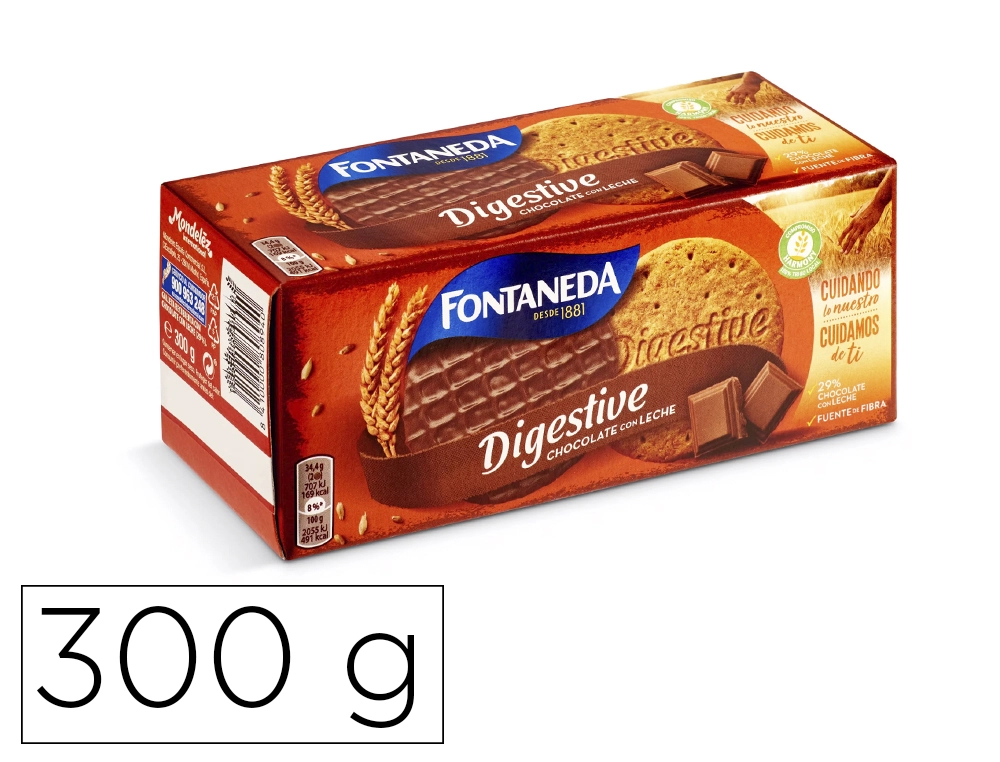 [171119] Galleta fontaneda digestive chocolate con leche fibra caja de 300 g