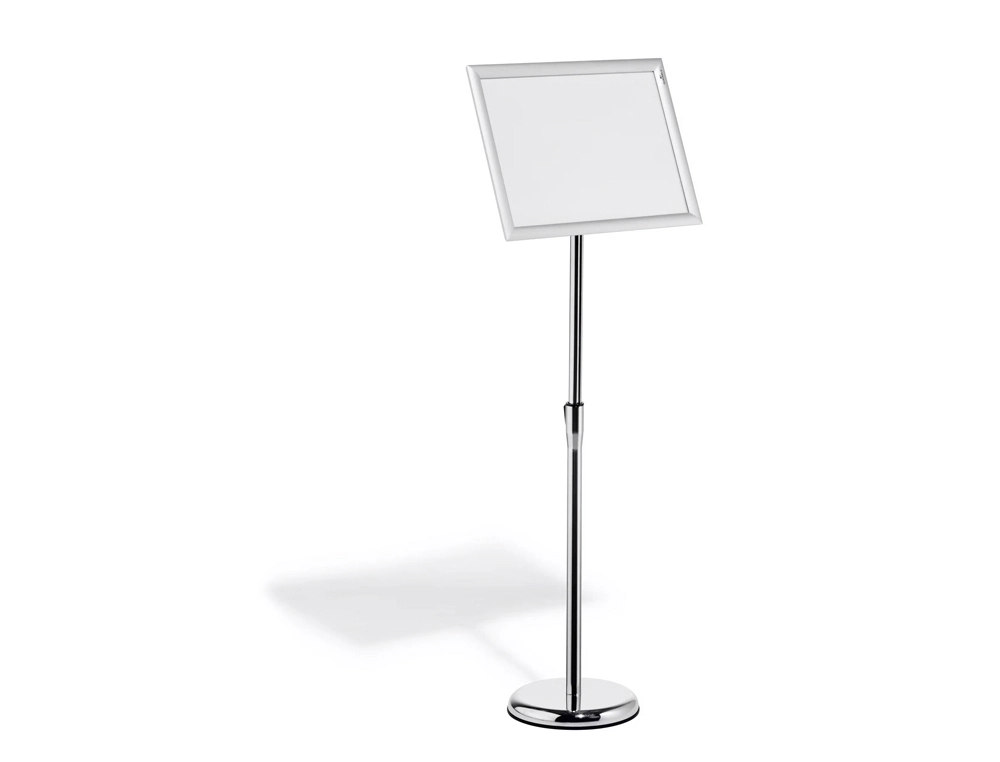 [170989] Atril de suelo durable marco aluminio din a3 vertical / horizontal altura ajustable 86 a 129 cm