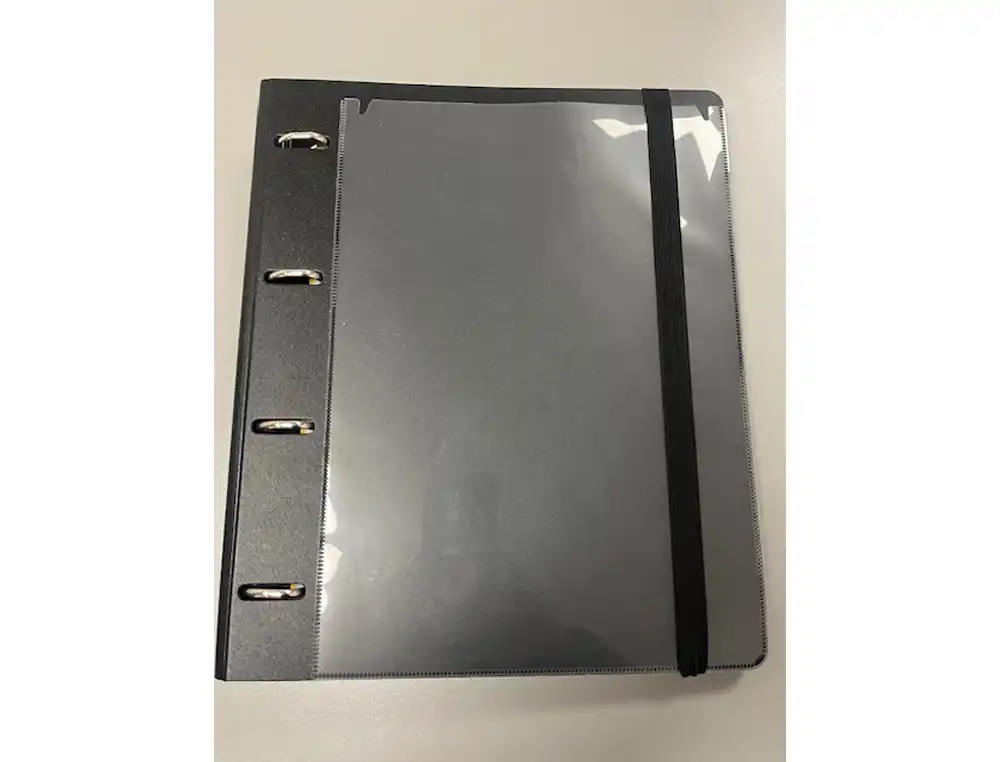 [170947] Carpeta con recambio pardo polipropileno foam personalizable 4 anillas 35 mm negro