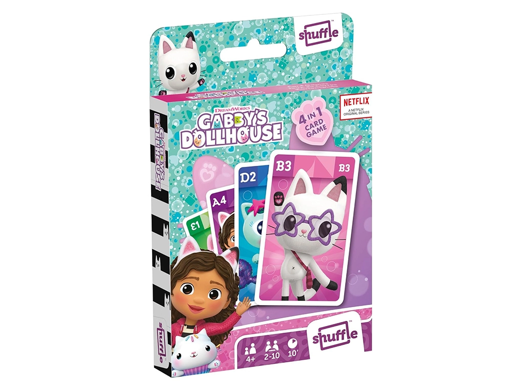 [170912] Baraja de cartas shuffle infantil gabby's dollhouse