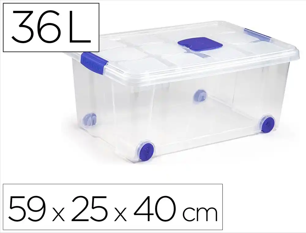 [170908] Contenedor plastico plasticforte n 3 transparente con tapa capacidad 36 l