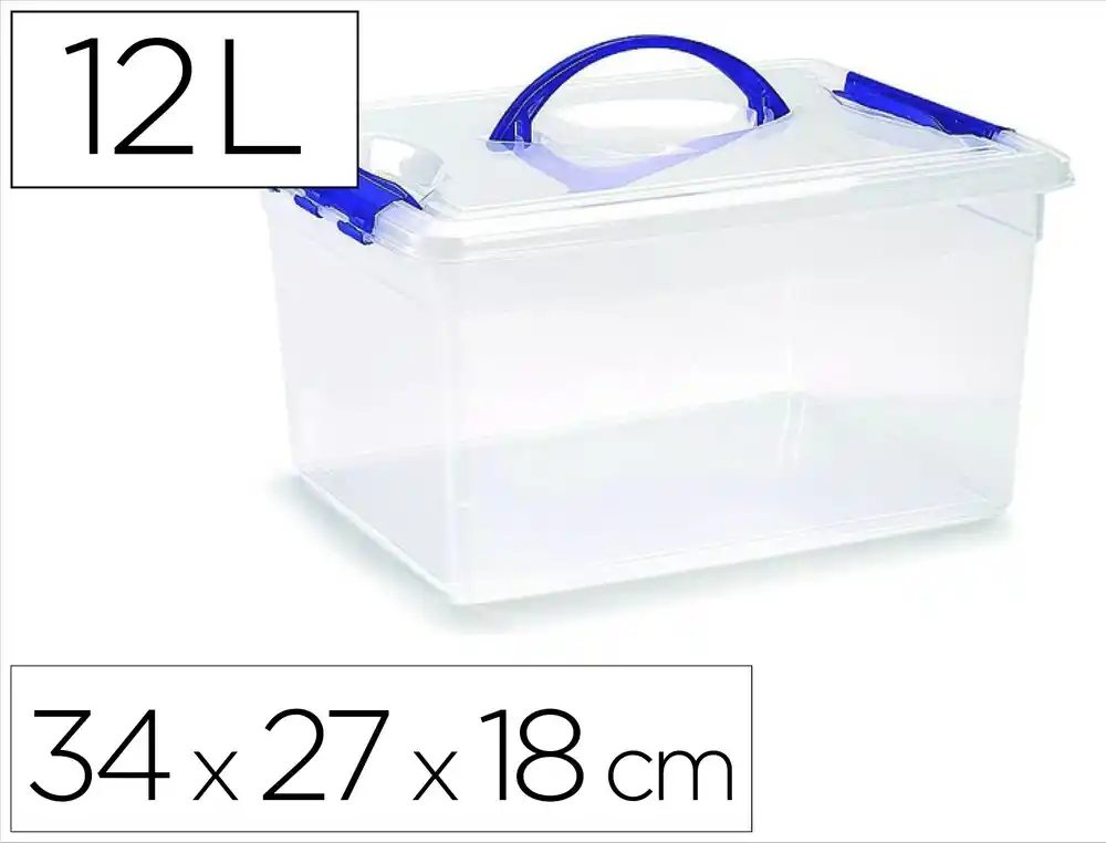 [170905] Contenedor plastico plasticforte n 9 transparente con tapa y asa capacidad 12 l