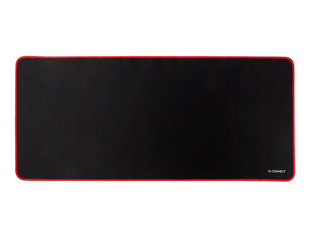 Alfombrilla para raton q-connect xxl negra con borde rojo 900x400 mm