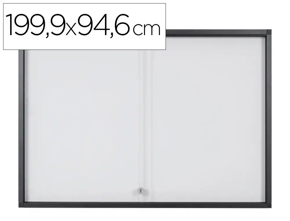 [170580] Vitrina de anuncios bi-office 27 a4 magnetica para interior slim antracita 1999x39x946 mm
