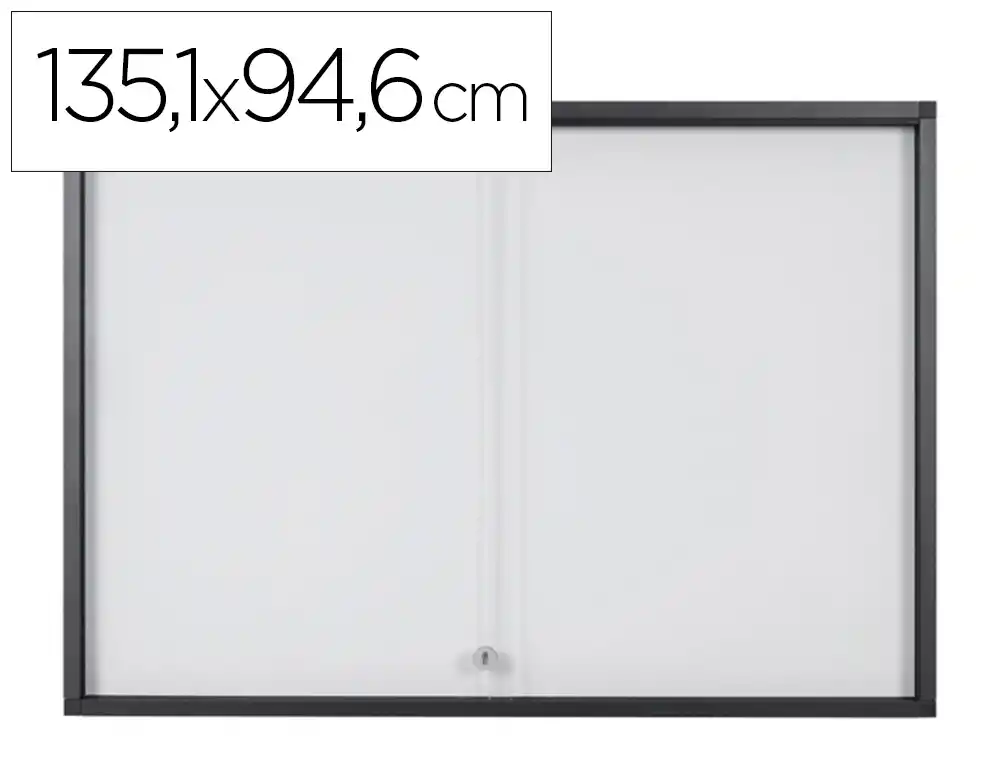 [170579] Vitrina de anuncios bi-office 18 a4 magnetica para interior slim antracita 1351x39x946 mm
