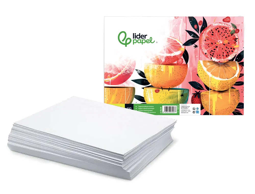 Papel dibujo liderpapel 297x420 mm 130 g sin recuadro din a3 hoja