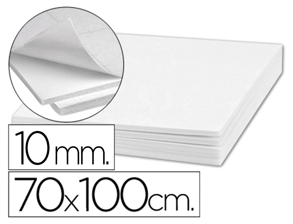 [169699] Carton pluma liderpapel blanco adhesivo 1 cara 70x100cm espesor 10 mm