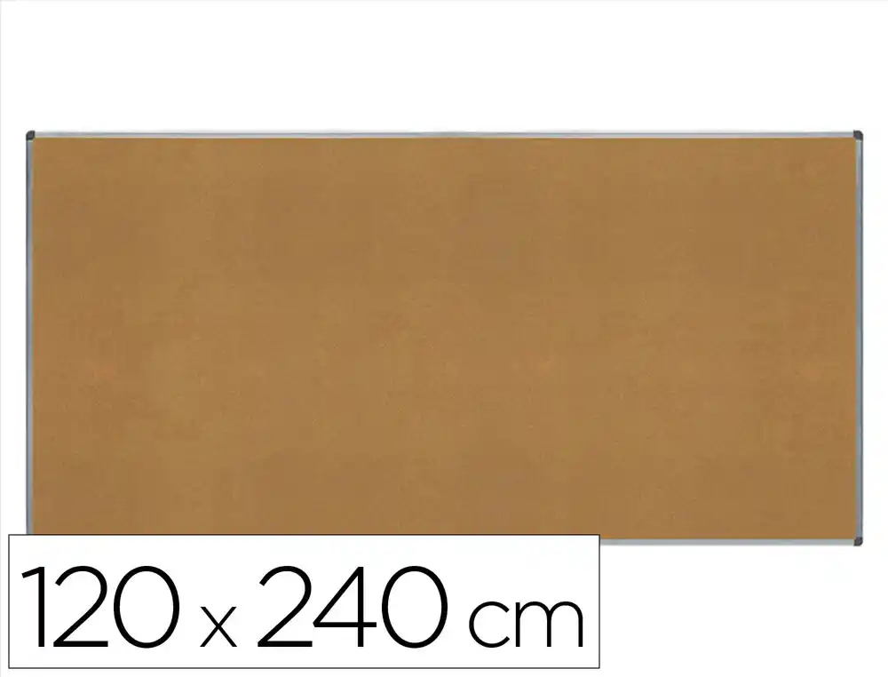 [169622] Pizarra corcho rocada marco aluminio con cantoneras 120x240 cm