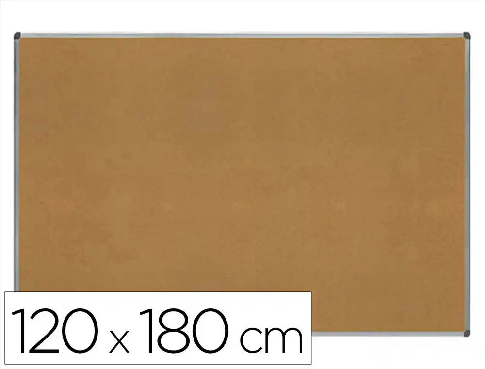 Pizarra corcho rocada marco aluminio con cantoneras 120x180 cm