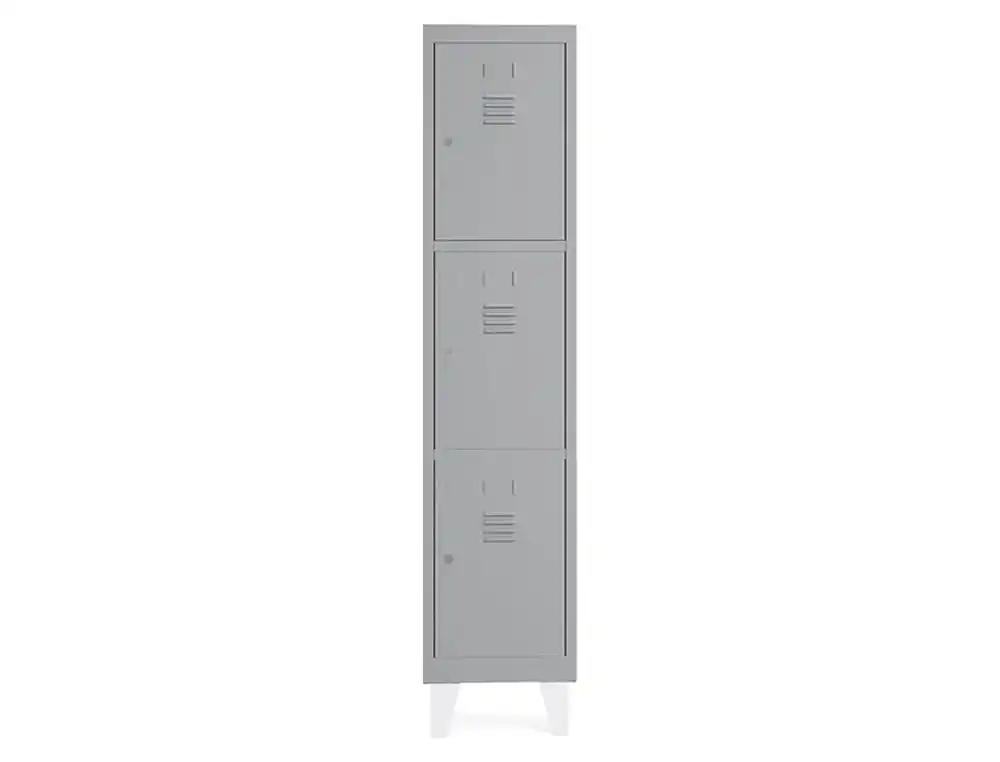 Taquilla metalica rocada 400 1 modulo x 3 puertas gris 430x500x1800 mm