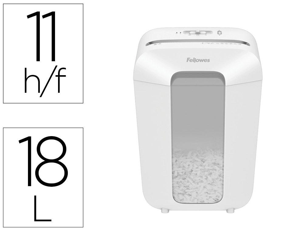 [169489] Destructora de documentos fellowes lx70 capacidad 11h seguridad p4 grapas clips y tarjetas papelera 18 l
