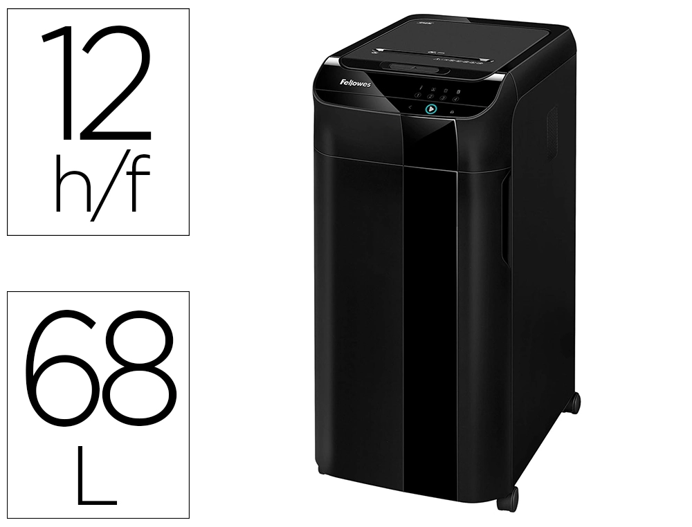 [169487] Destructora de documentos fellowes automax 350c capacidad 350h seguridad p4 grapas clips y tarjetas