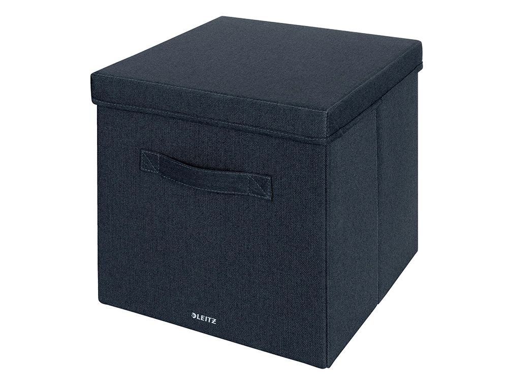 [169353] Caja de almacenaje leitz tela con tapa l dos piezas gris