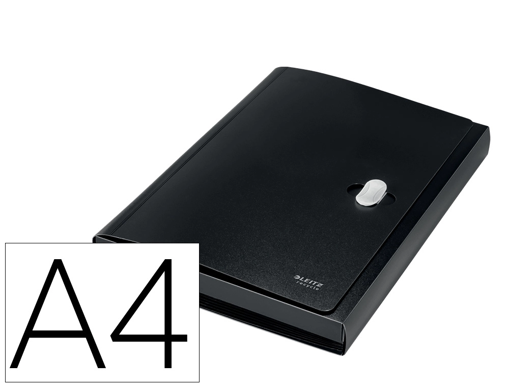 [169300] Carpeta leitz recycle clasificador fuelle polipropileno 5+1 compartimentos din a4 negro
