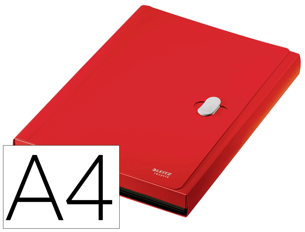 [169297] Carpeta leitz recycle clasificador fuelle polipropileno 5+1 compartimentos din a4 rojo